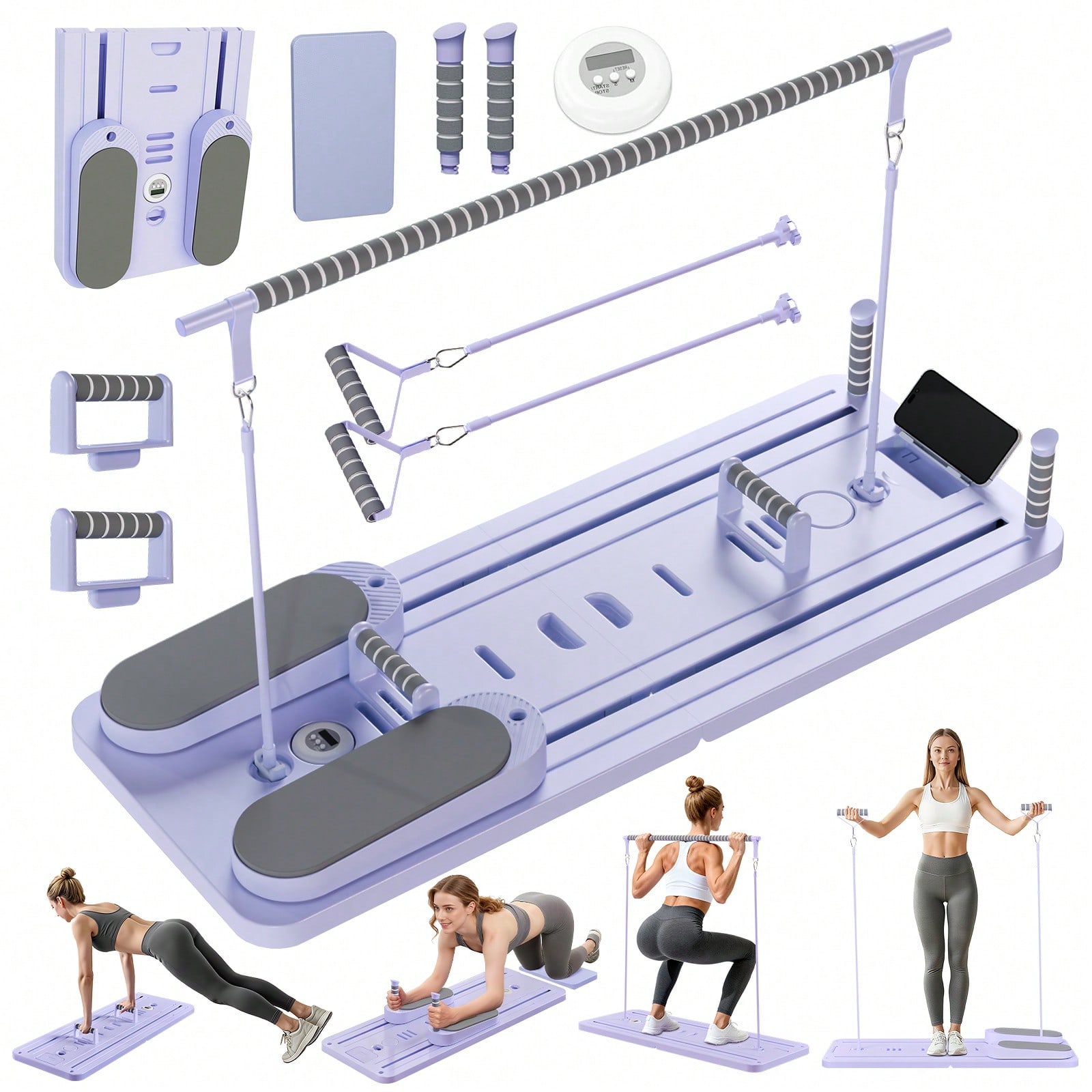 Fitness Equipment - Reformer Pilates con Barra, Tavola Pilates