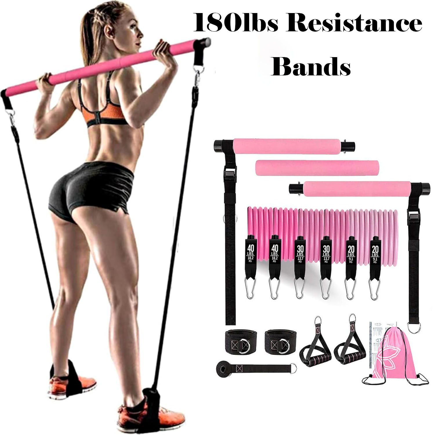 Set di Bande di Resistenza da  - Pilates Bar Kit With Resistance Bands recensione e prezzo